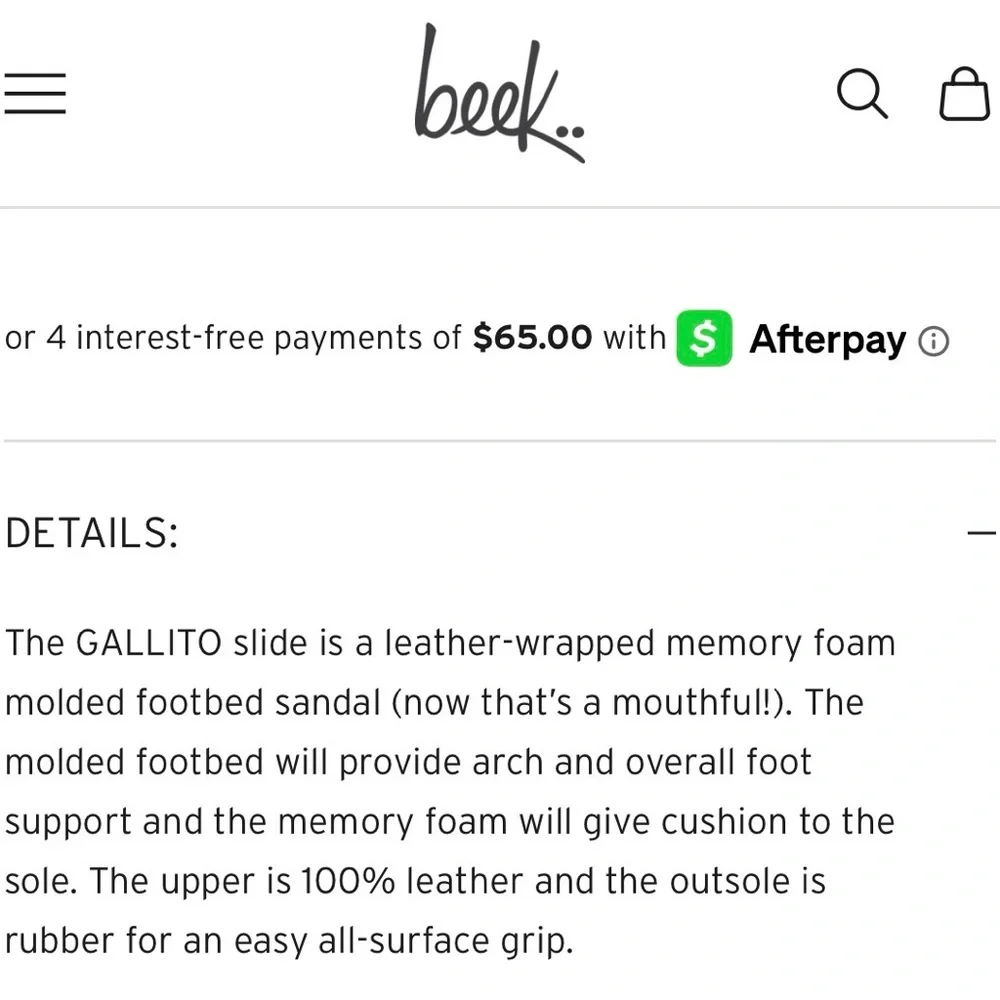 Beek Gallito Honey Leather Slides - Picture 4 of 10